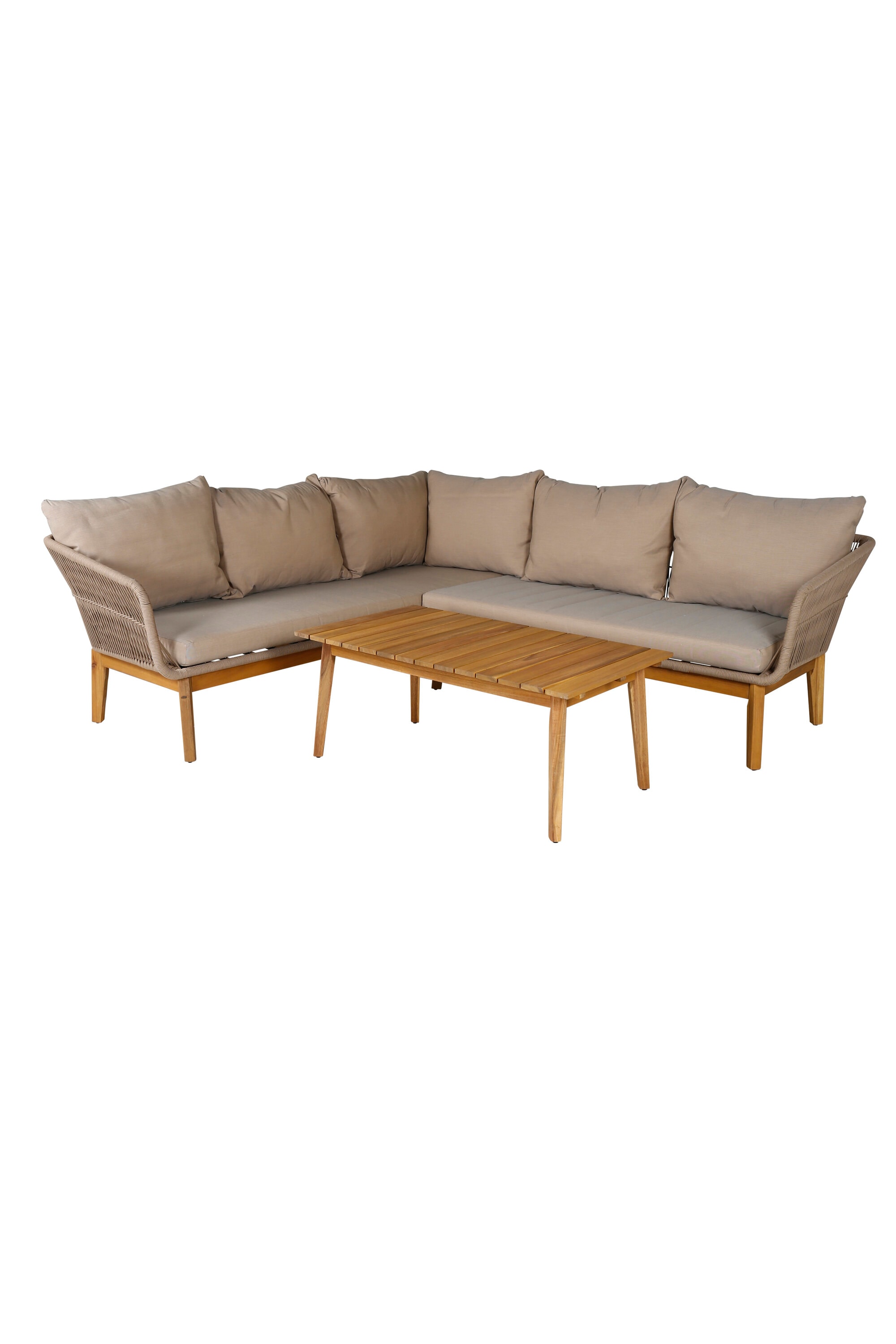 Venture Design Chania loungesofa/hjørnesofa i latte/acacia