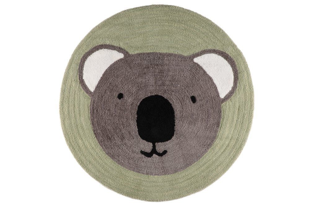 4Living Koala gulvtæppe i grøn/brun Ø100 cm