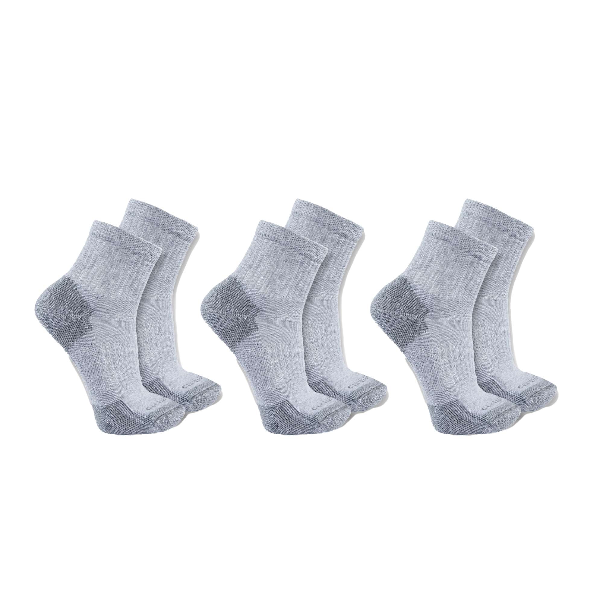 Carhartt Cotton Blend Quarter Socks 3-Pack Men's Grey XL