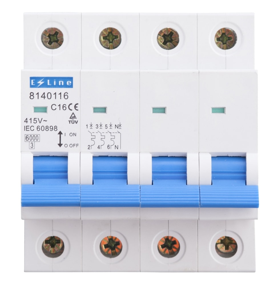 Automatsikring 3POL + N 16A C-karakteristik 6kA