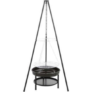 Bålfad med grillrist og 3-benet stativ