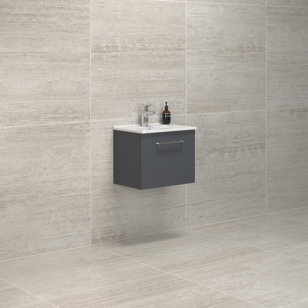 Scanbad Multo vaskeskab 81 cm varm eg Amber Mini vask 1 skuffe