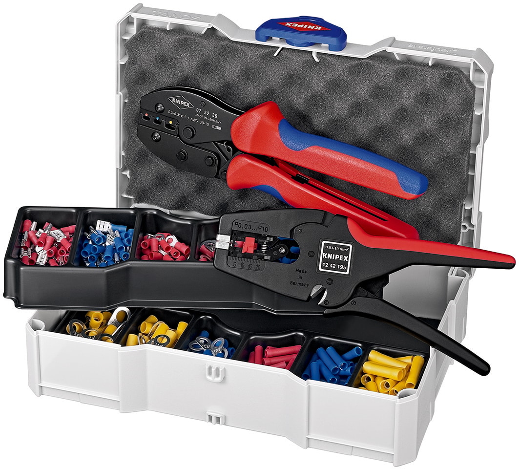 Knipex crimp-sortiment til kabelforbindere, selvjusterende 265 mm