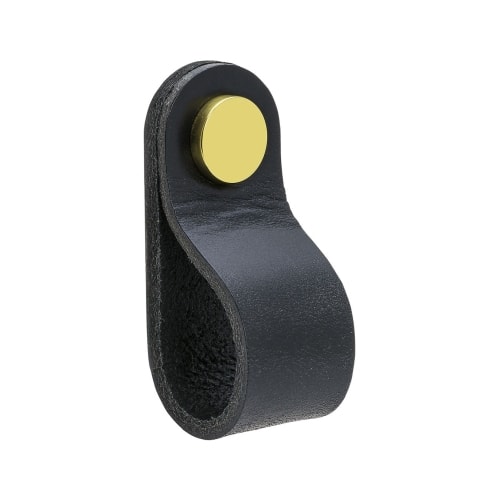 Beslag Design Loop Round greb læder sort/sort