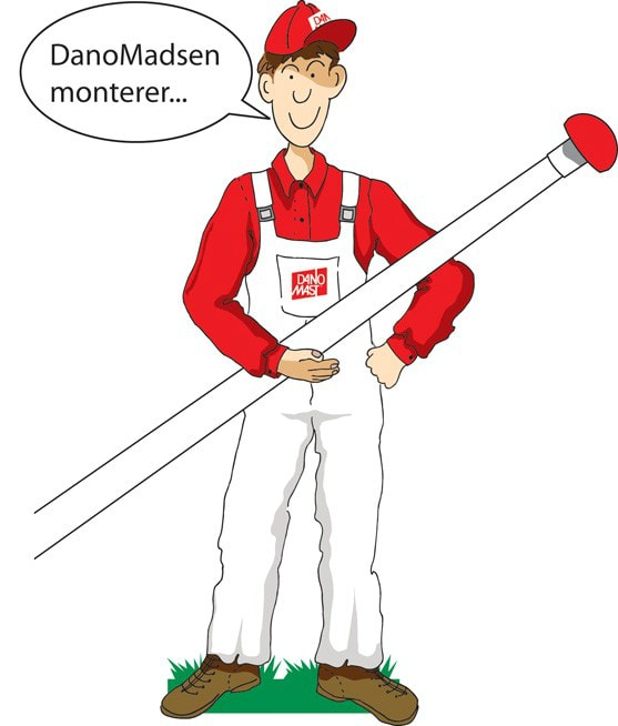 Dano Mast montering/opsætning flagstang 9-12 meter