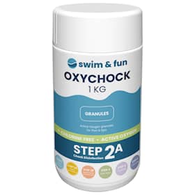 Swim & Fun OxyChock aktiv ilt til klorfri desinficering af pool og spa 1 kg