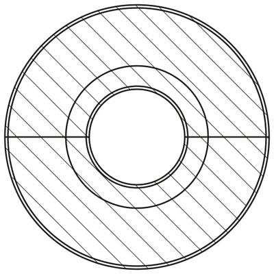 Moland rørroset til 22 mm rør i ubehandlet egudvendig diameter 56 mm