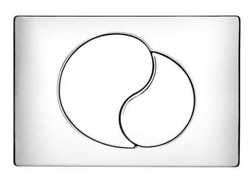 Hafa Moon skylleknap i krom til væghængt toilet 3/6L