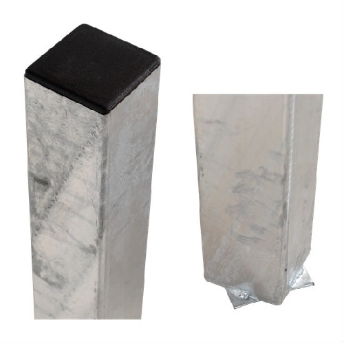 Plus stålstolpe i varmgalvaniseret stål, til nedgravning 45 x 45 mm x 186 cm