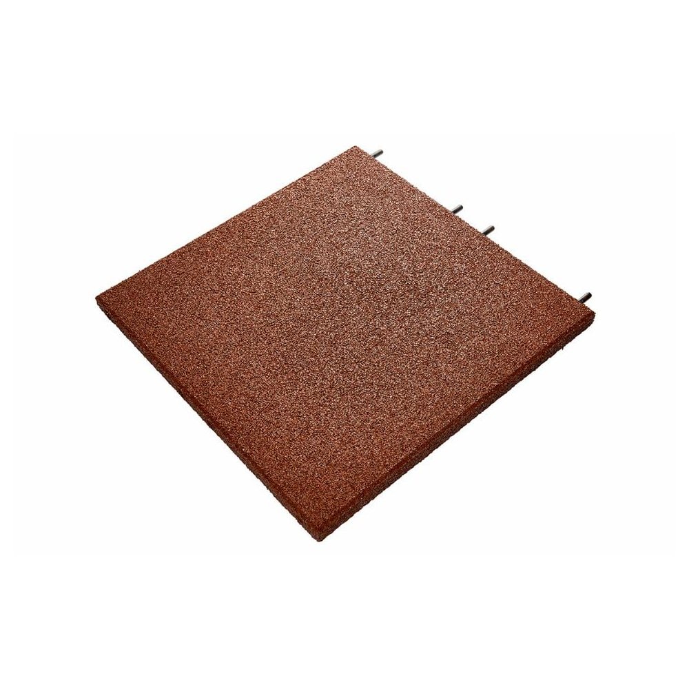 Rias Unisoft gummiflise i rød med monteringsdyvler 50 x 50 x 3 cm