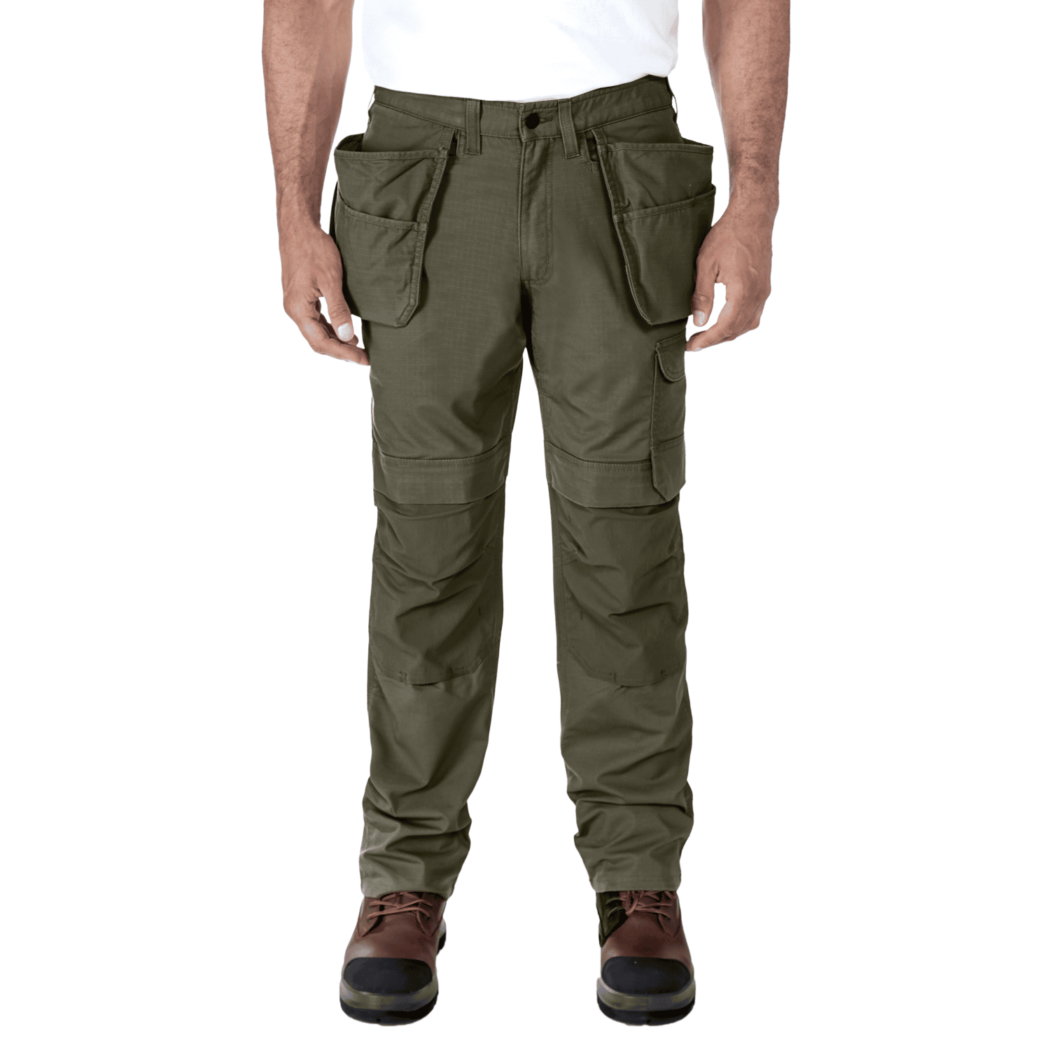 Carhartt Relaxed Straight Steel Rugged Flex™ Ripstop Double-Front Cargo Trousers Men Moss W42/L32