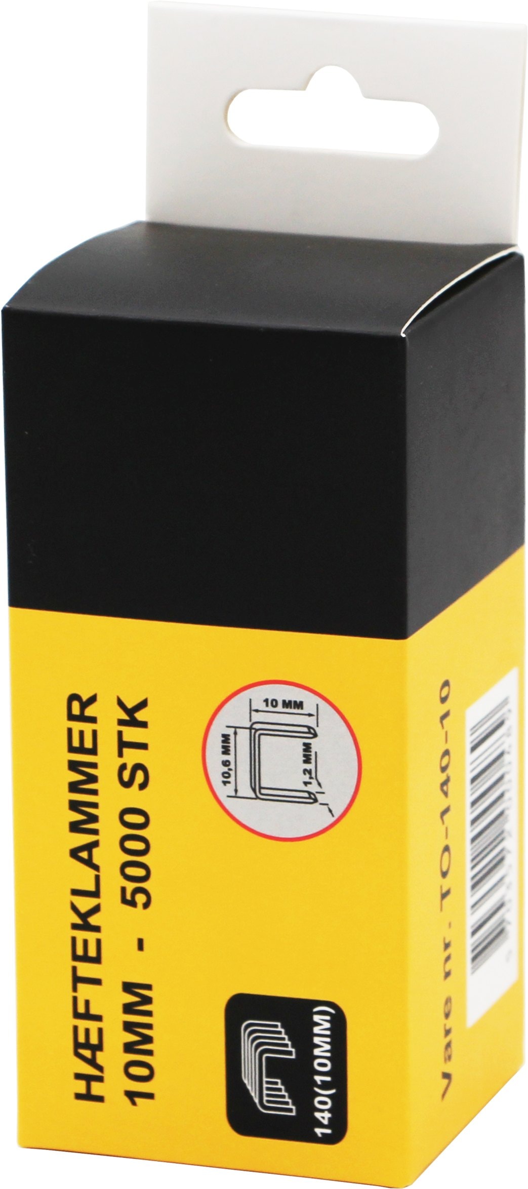 Hæfteklammer 10 mm stål 5000 stk.