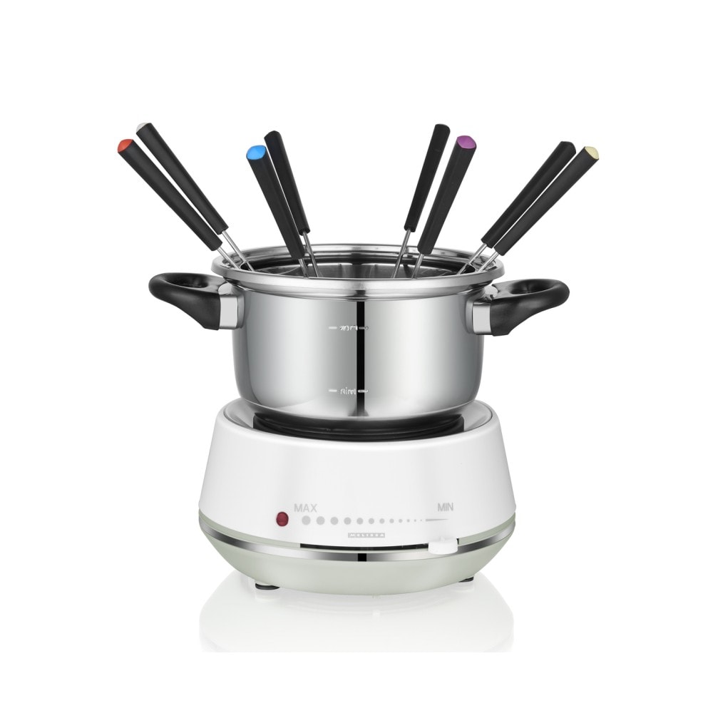 Melissa fondue rustfri stål/hvid 8 personer 2,0 liter 1200W - Bordgrill og raclette, Husholdningsmaskiner