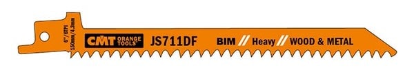 CMT JS711DF bajonetsavklinge 150 mm BIM Heavy til træ og metal 5 stk.