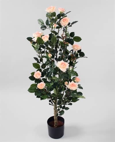 Silkeplanter kunstig rosentræ med blomster H120 cm