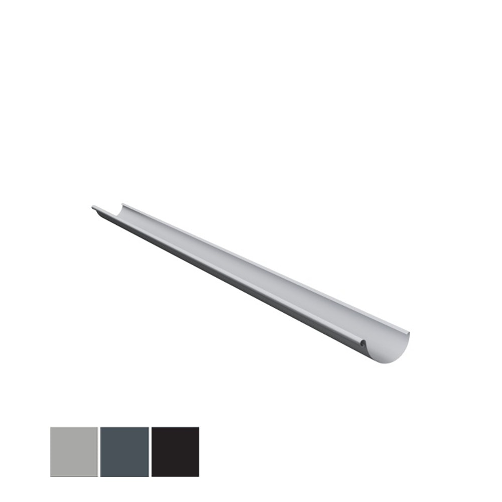 Lindab Rainline tagrende i mørkegrå 125 x 3000 mm | Tagrender | Tagmaterialer