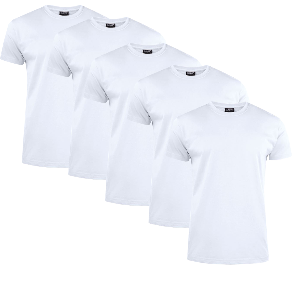 Clique T-shirt Herre 5-pack Hvid