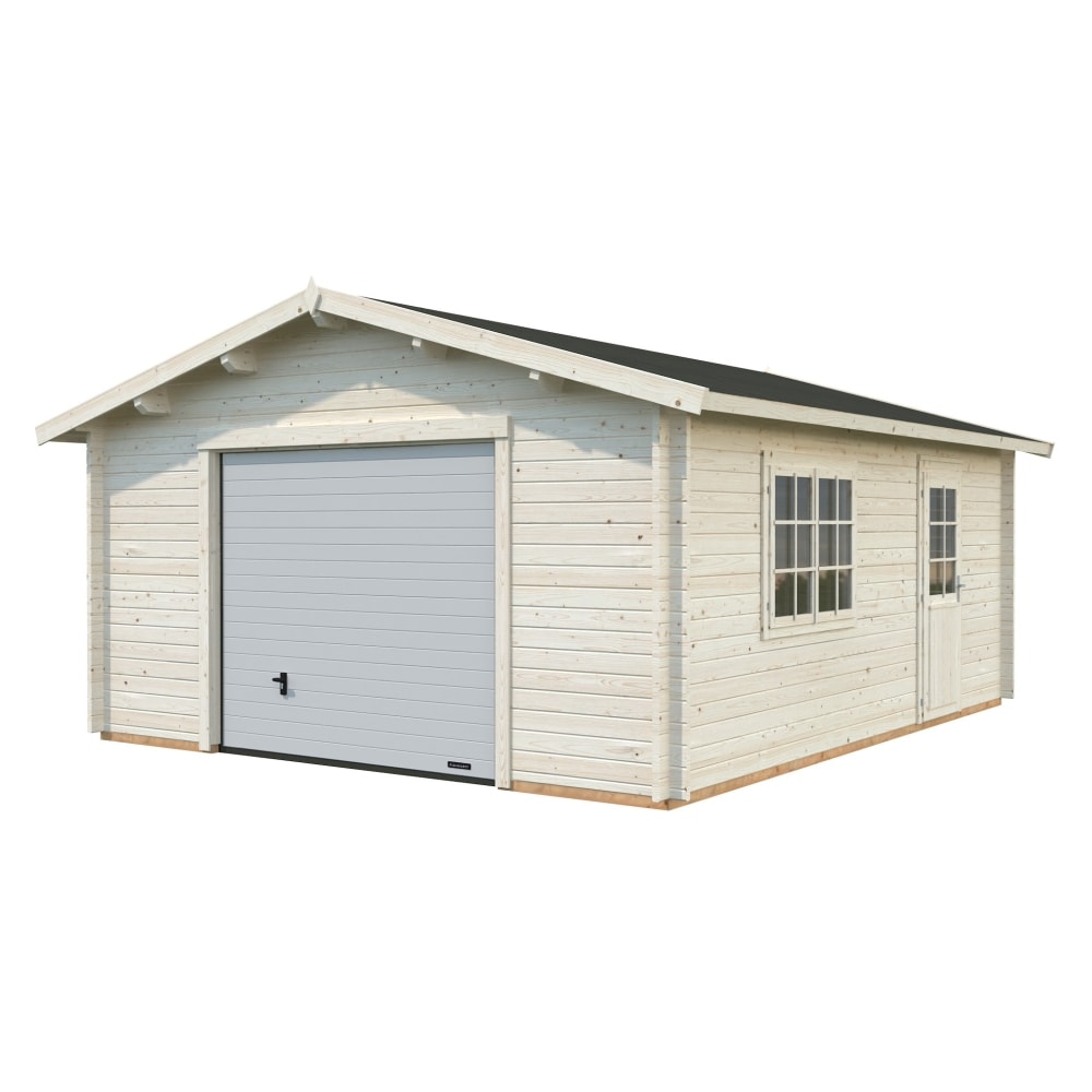 Palmako Roger garage ubehandlet med ledhejseport 23,9 m2 - Garage / Carport / Redskabsskur, Udemiljø
