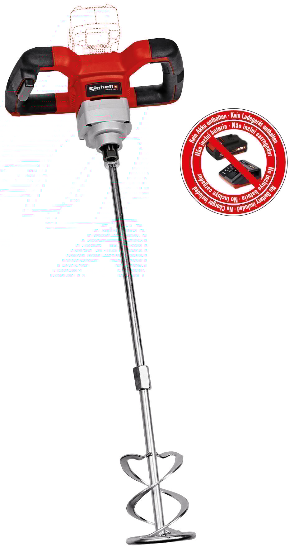 Einhell TE-MX 18 røreværk med mixer Ø100 mm 18V uden batteri og lader