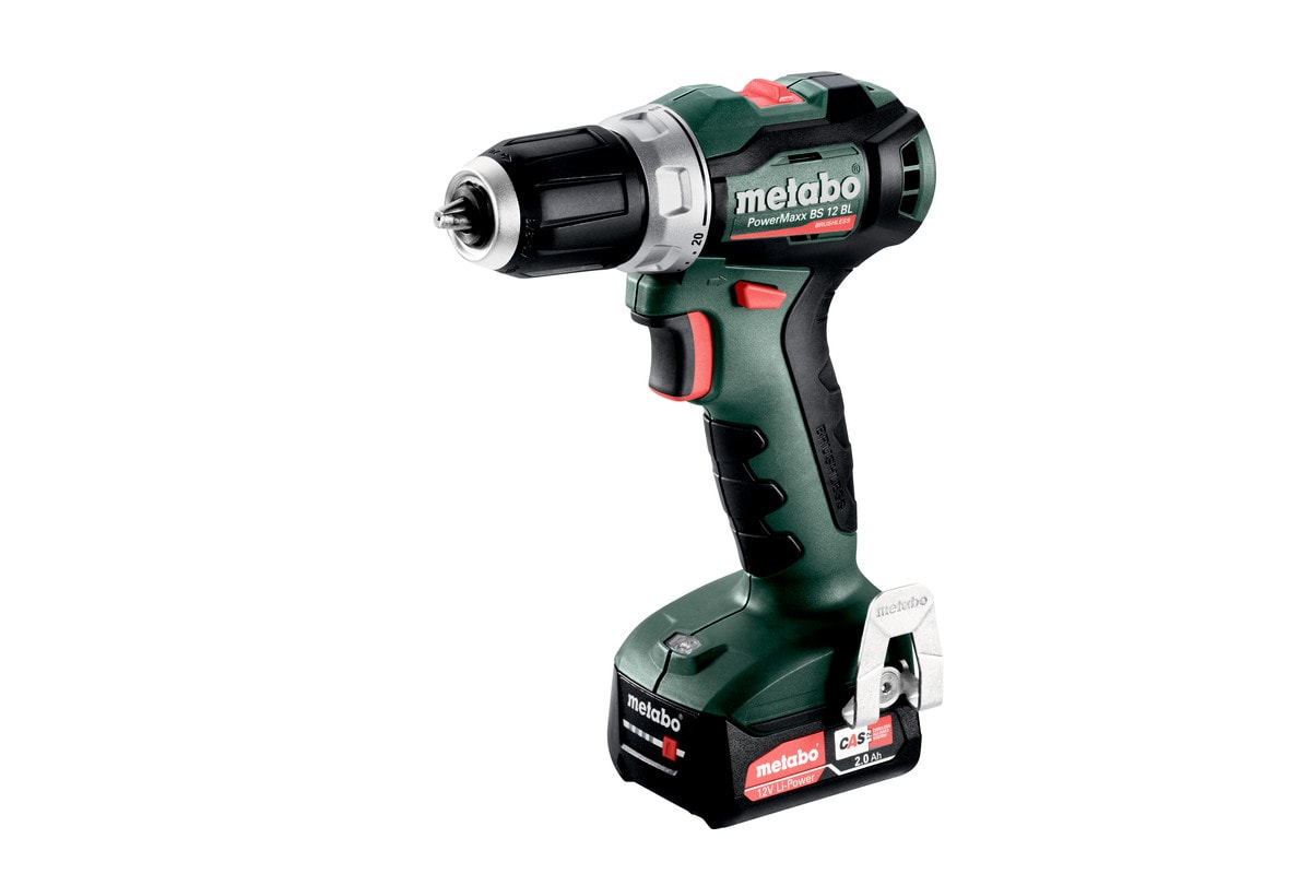 Metabo skruetrækker PowerMaxx BS 12 BL med 2x2Ah batterier og lader
