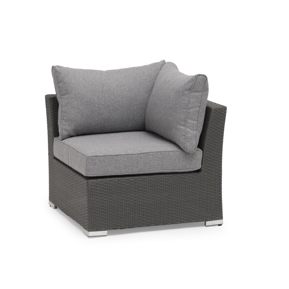 Hillerstorp Madison lounge hjørnemodul i mørkgrå kunstflet med hynde