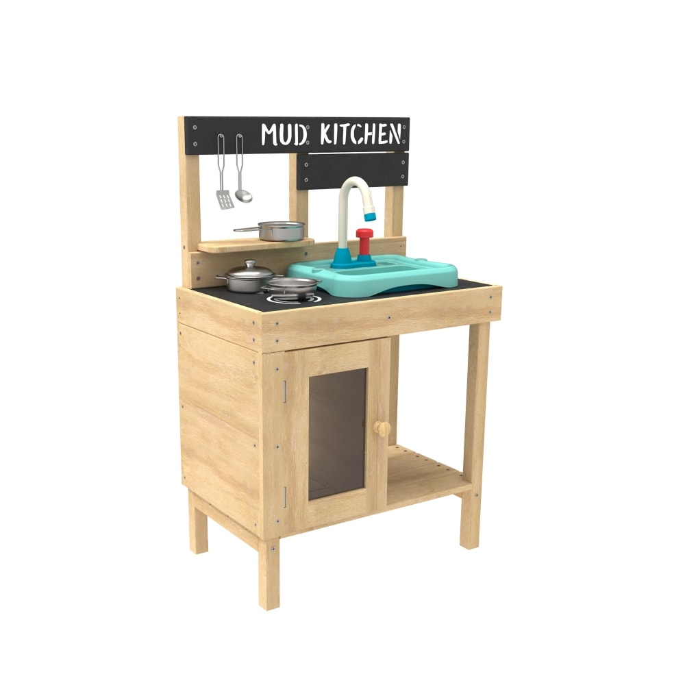 TP Toys legekøkken i natur med vask 33 x 55 x 88 cm