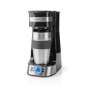 Nedis kaffemaskine med timer sort/sølv 0,4L 750W