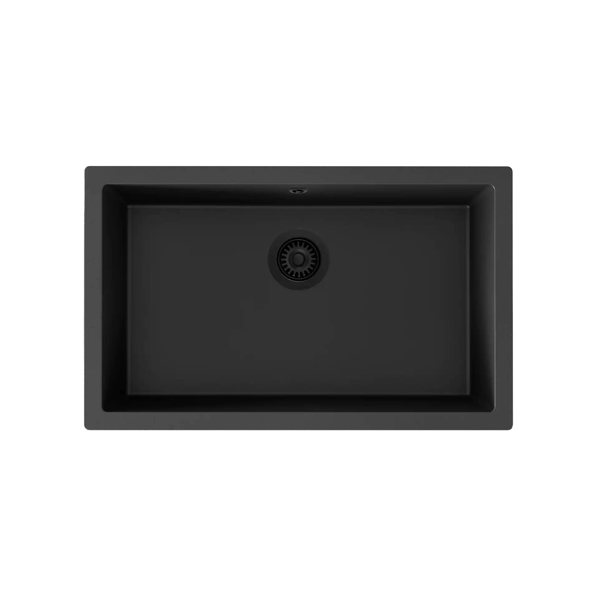 Lavabo Jupiter 800 køkkenvask sort komposit med afløb i sort 756x466x195 mm