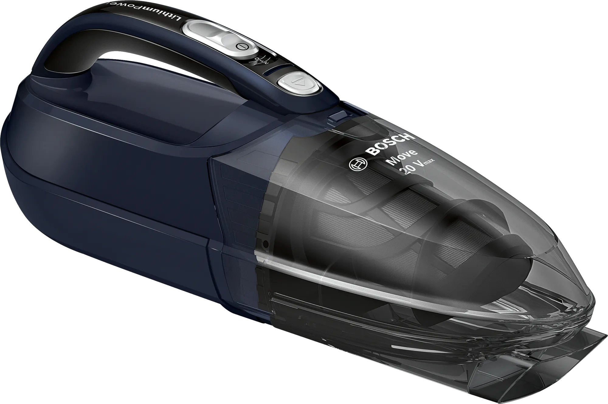 Bosch Move Lithium 20Vmax genopladelig håndstøvsuger dark navy BHN20L