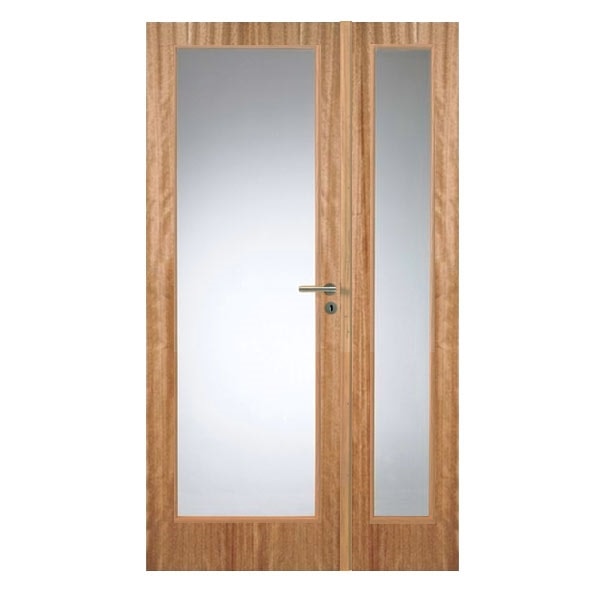 Swedoor Easy nature GW1+GW1 40 mm gabon dør m. glas 62,5+39,8x204 cm (11x21)