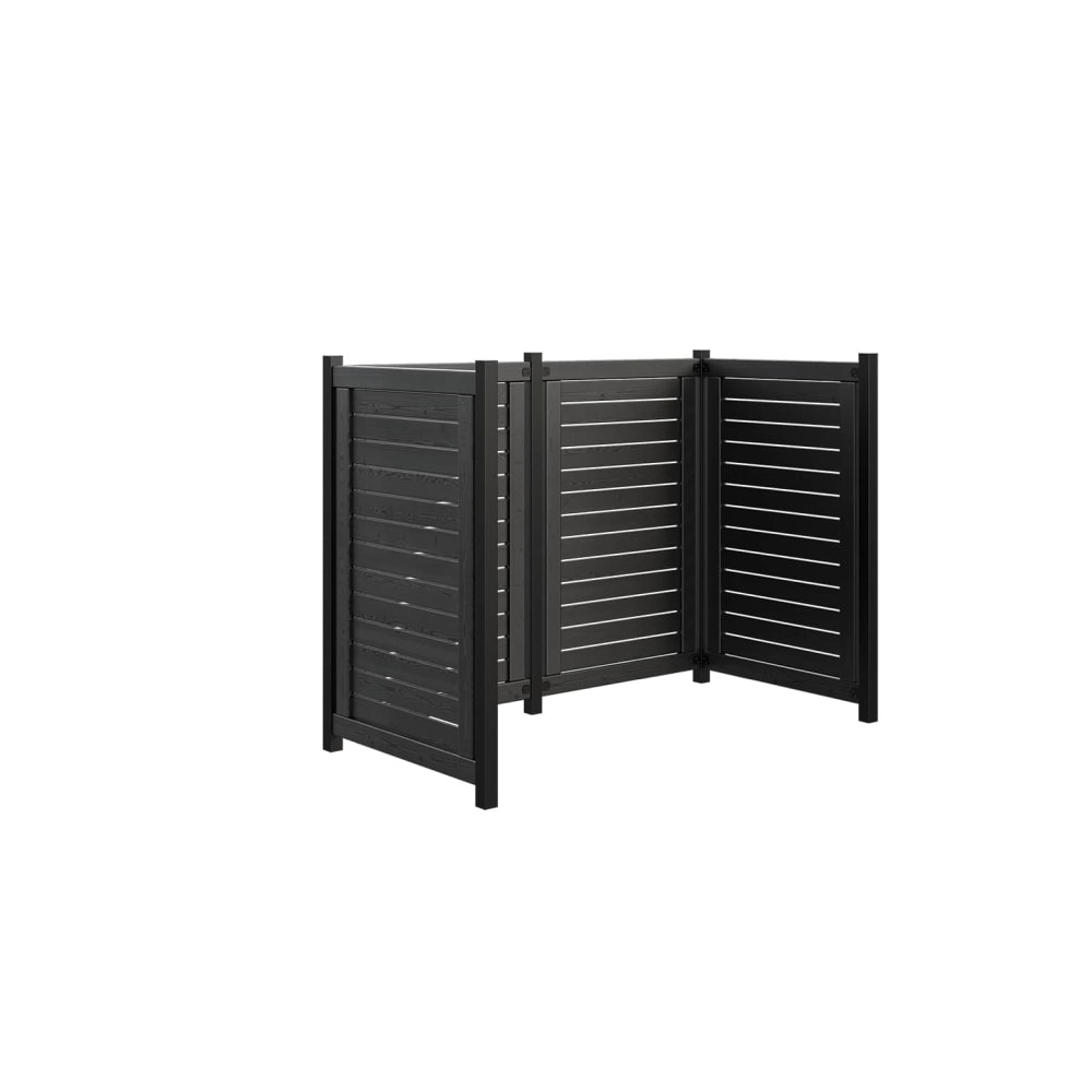 Plus Lund renovationsskjul sort grundmalet træ 325 x 85 x 124 cm