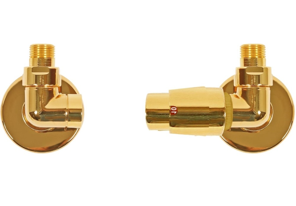 Kriss Corner RTL ventilsæt i matsort, vinkelløbende komplet med fremløb venstre