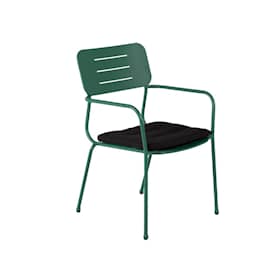 Venture Design Nicke stol med armlæn grønt stål med sort hynde