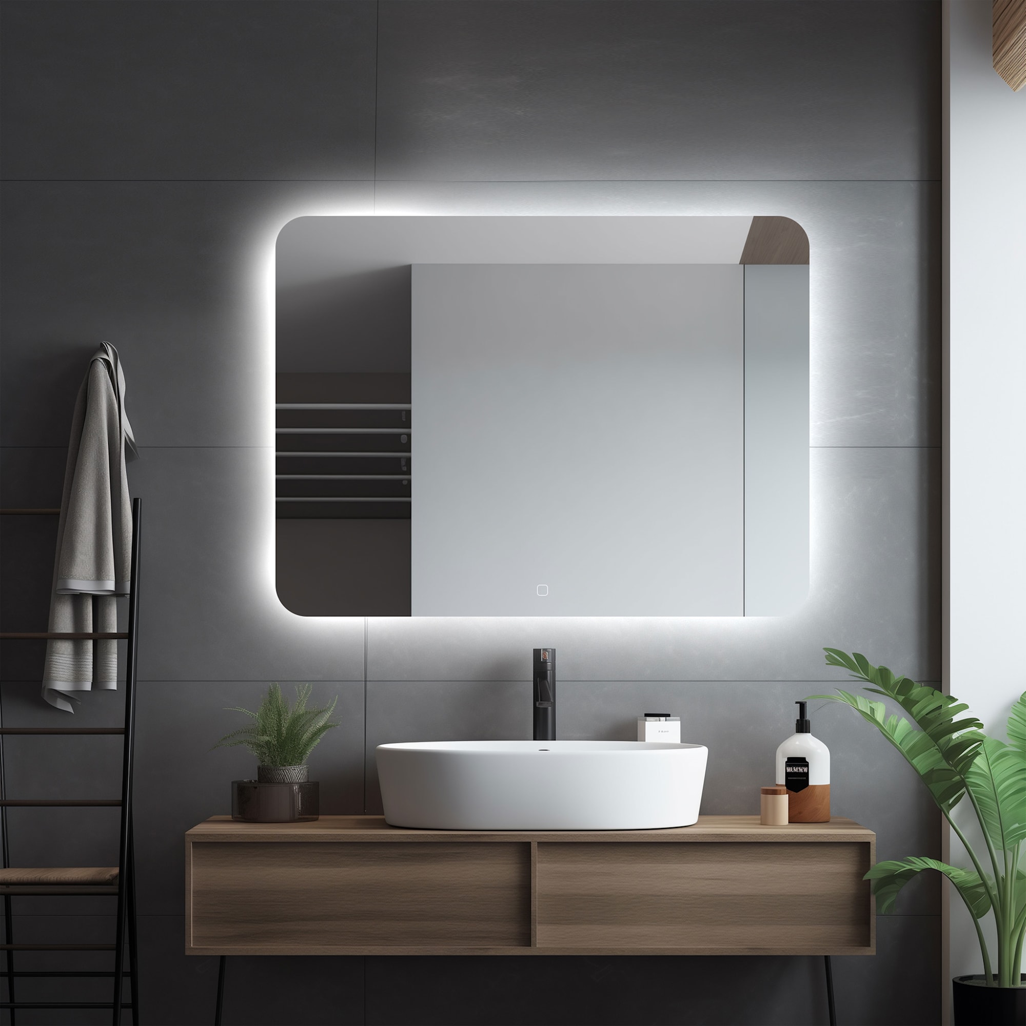 Lavabo Studio LED spejl 80 x 70 cm