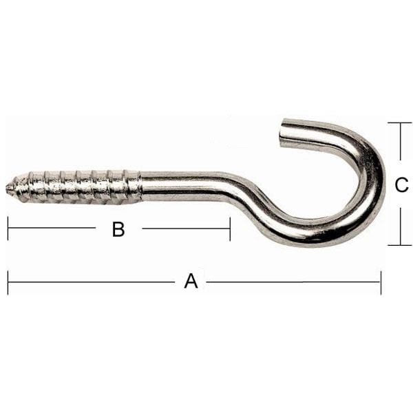 Habo tøjsnorskrog af stål elforzinket L 88 mm Ø6 mm 2 stk