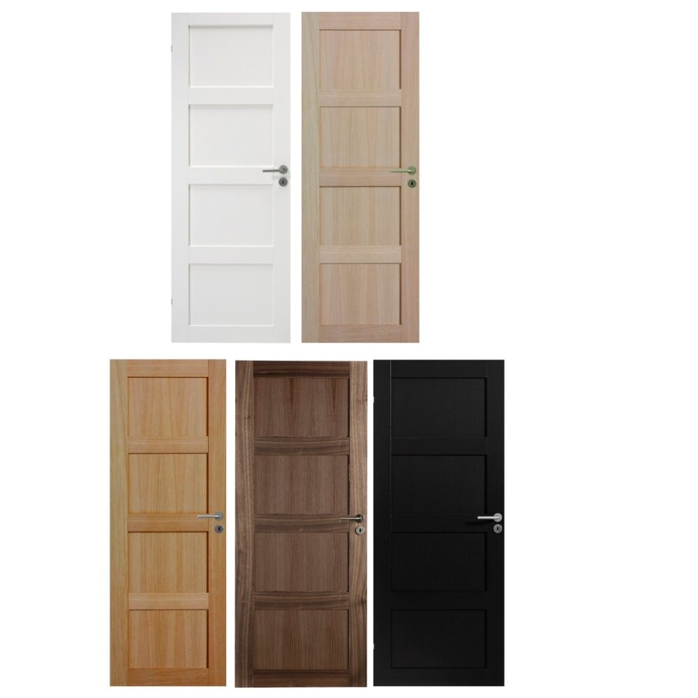 Swedoor Unique 04L, 40 mm massiv glat Fyldingsdør SORT EG - 92,5x204 cm (10x21)