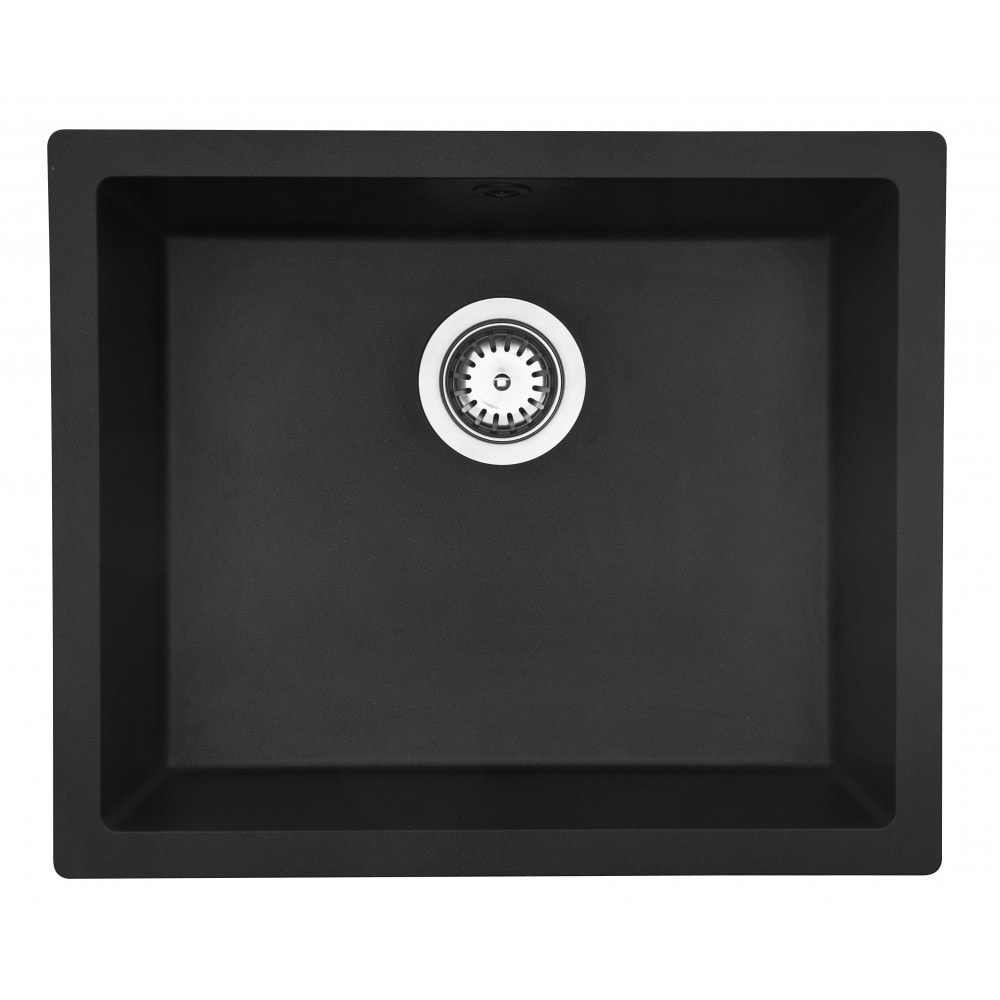 Lavabo Jupiter 600 køkkenvask sort med krom strainer 556 x 466 x 194 mm