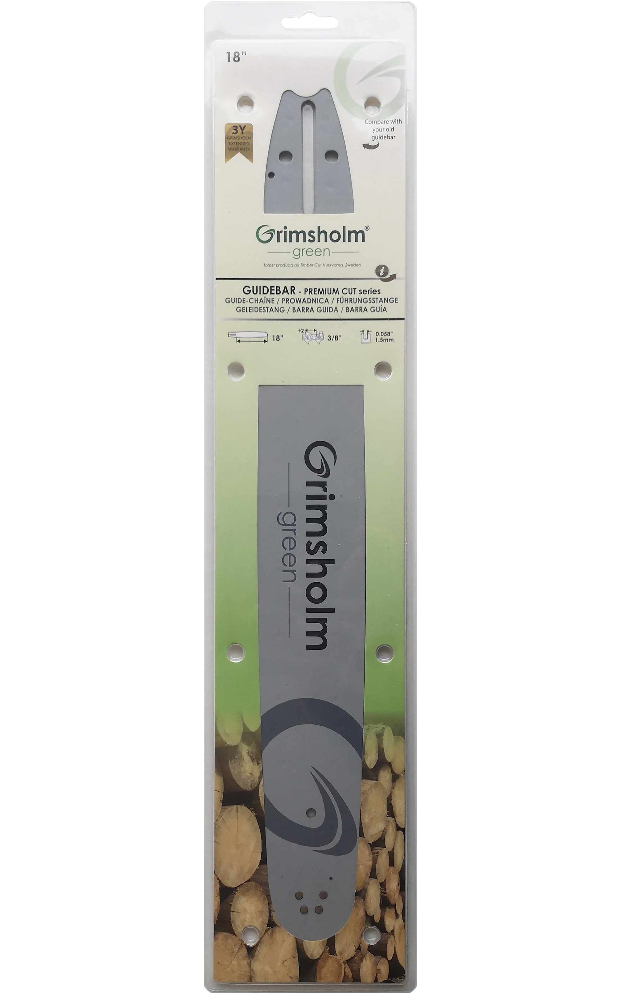 Grimsholm 18" 3/8" 1.5mm Premium Cut Motorsavskæde