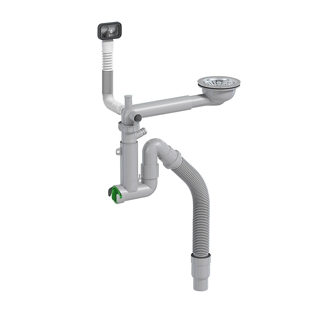 Juvel Universal afløbssæt med manuel strainer til enkeltvask