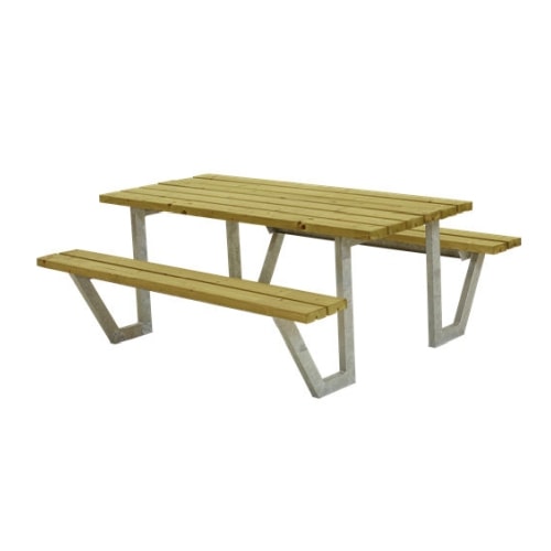 Plus Wega bord/bænkesæt i trykimprægneret med 2 ryglæn