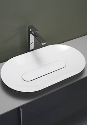 Hafa Edge Oval bowle oval håndvask i glaseret stål 70 x 40 cm