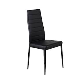 Venture Design Slim spisebordsstol i sort og sort PU