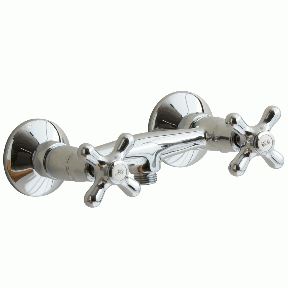 Lavabo Retro 2-grebs brusearmatur messing