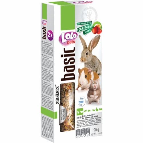 Lolo Pets Basic Smakers frøstænger til gnaver/kanin frugt 2 stk.