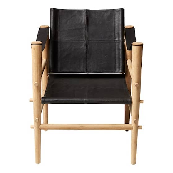Cinas Noble Safari loungestol i bambus og læder 59 x 61 x 79 cm