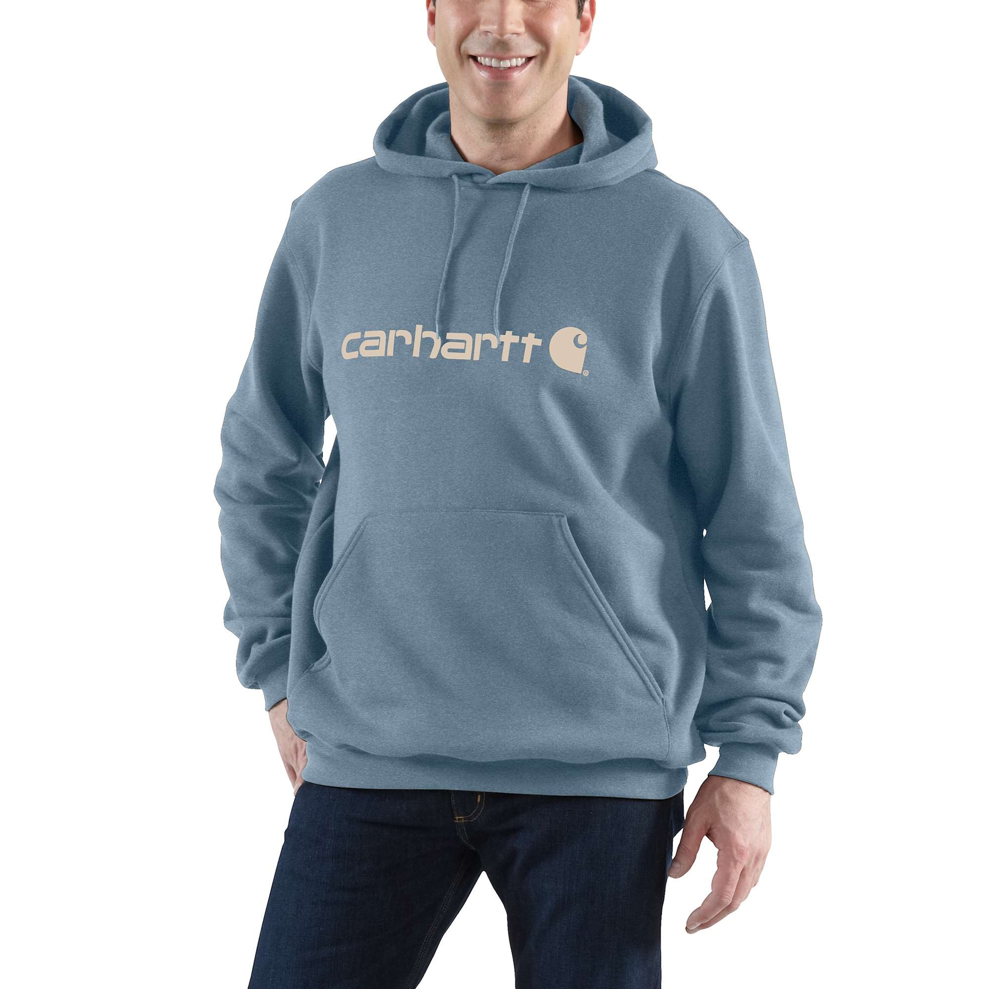 Carhartt Signature logo Trøje, Herre, Thundercloud heather, XXL