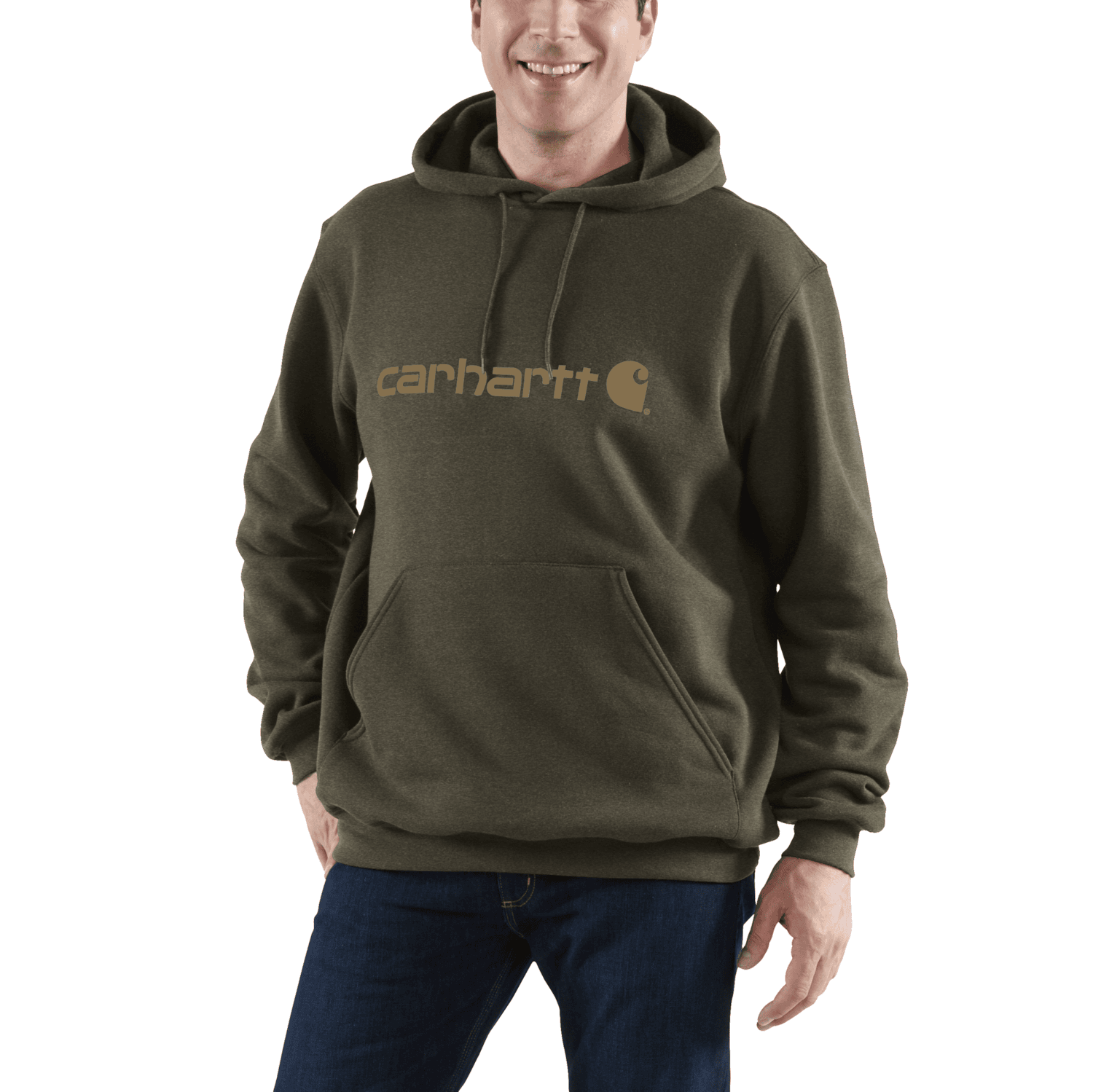 Carhartt Marquette Logo Sweatshirt Men Burnished Logs Heather 2XL