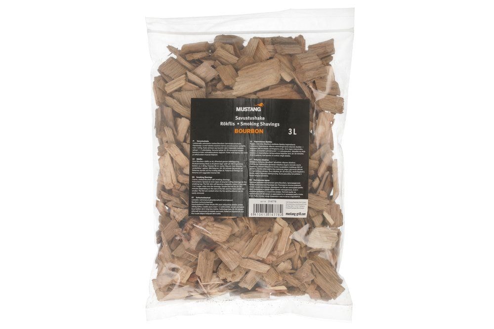Mustang røgflis til varmrøgning Bourbon-eg 3L