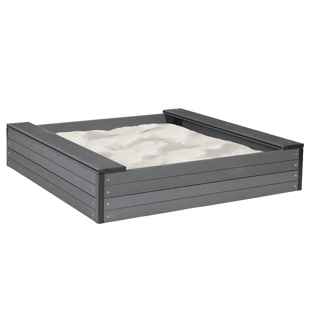 Nordic Play sandkasse med sæde i WPC komposit 120 x 120 x 24 cm