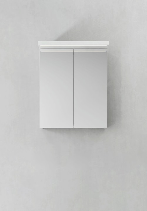 Hafa Store spejlskab i hvid med LED profil og eludtag 100 cm